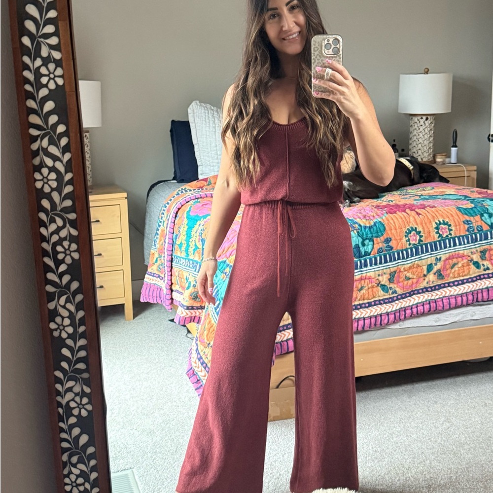Elegant Burgundy Jumpsuit